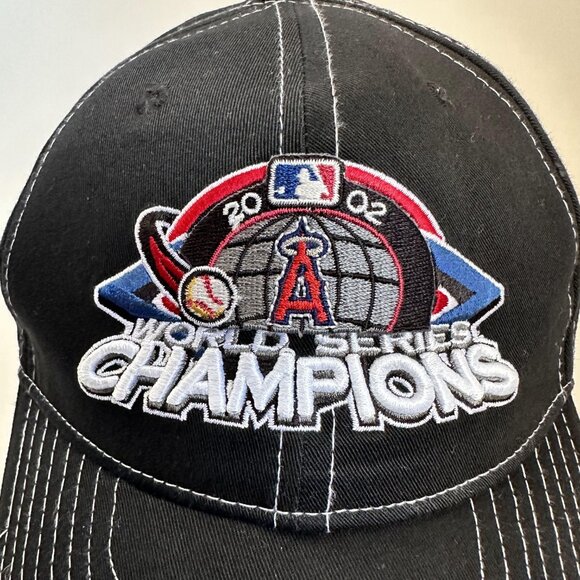 VTG ANAHEIM ANGELS 2002 World Series Champions Baseball Hat New Era Strap Cap - Picture 2 of 10